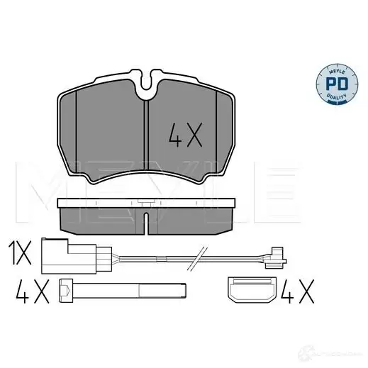 Тормозные колодки дисковые, комплект MEYLE MBP0842PD 025 291 2320-1/PD 2 9123 1408063 изображение 0