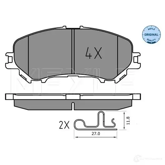 Тормозные колодки дисковые, комплект MEYLE 025 220 6518 8449 D1737 1407276 22065 изображение 0