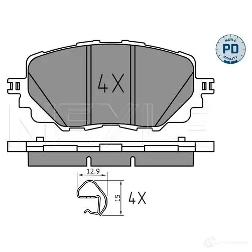 Тормозные колодки дисковые, комплект MEYLE 1 S7V1RW 025 222 7115/PD 1437616310 изображение 0