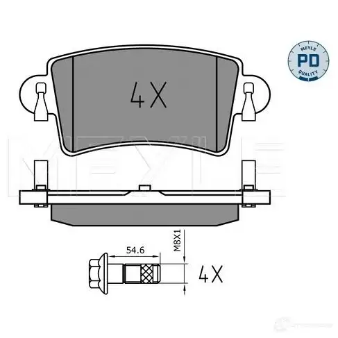 Тормозные колодки дисковые, комплект MEYLE 236 69 MBP0413PD 1407527 025 236 6916/PD