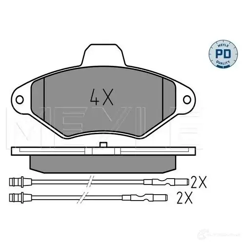 Тормозные колодки дисковые, комплект MEYLE 2 1631 MBP0769PD 1407158 025 216 3117/PD