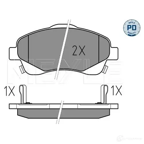 Тормозные колодки дисковые, комплект MEYLE MBP1588PD 025 237 6819/PD 1407584 2 3768 - Изображение 1
