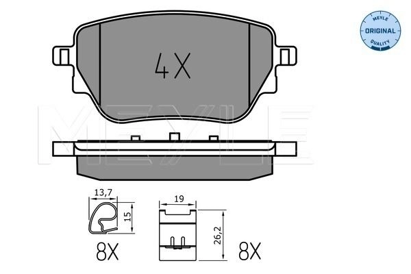 Тормозные колодки дисковые, комплект MEYLE 025 229 8617 NL Z0QL 1439897378