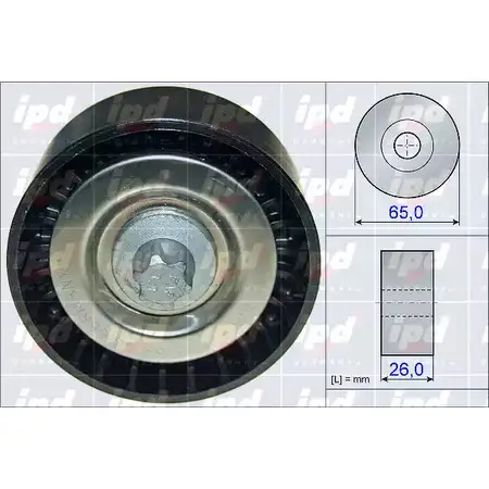 Обводной ролик приводного ремня IPD W6RHZ V S809DB 2144971 15-3868 изображение 0