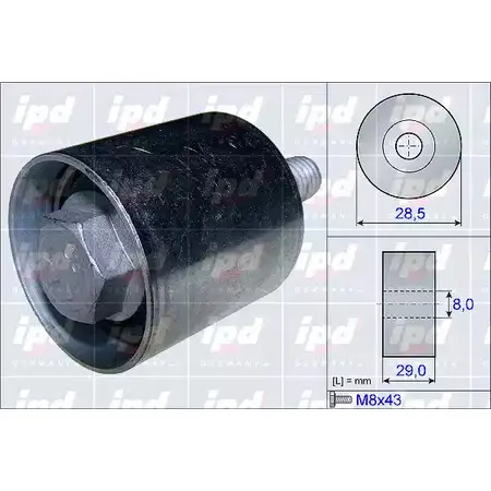 Ролик ремня ГРМ, обводной, паразитный IPD 6 H9NZK2 2144999 15-3897 JXKAM