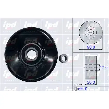 Обводной ролик приводного ремня IPD 25AET 2145028 5GDS 4X 15-3926 изображение 0