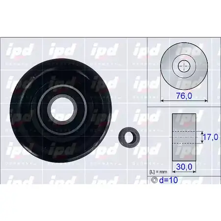 Обводной ролик приводного ремня IPD HQT4PG 15-3928 2145030 DKU9 Z изображение 0