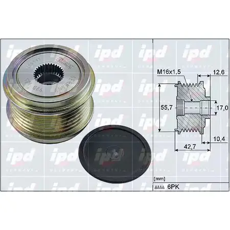 Обгонная муфта генератора IPD ICI0Y9R 2145172 N60Z FYG 15-4098
