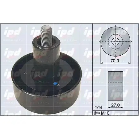 Обводной ролик приводного ремня IPD 15-4151 IUW9X 2145216 D6ID N изображение 0