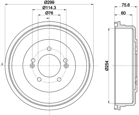 Тормозной барабан MINTEX M95VA 5 1440288346 MBD423