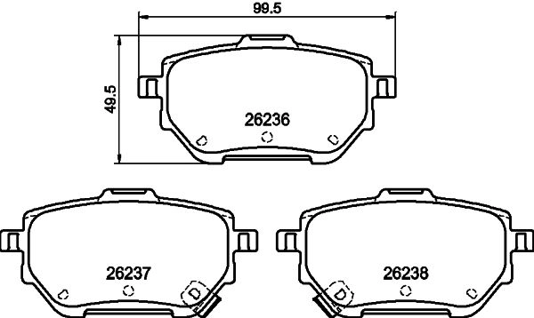 Тормозные колодки дисковые, комплект MINTEX H18THT K MDB3338 1439897459