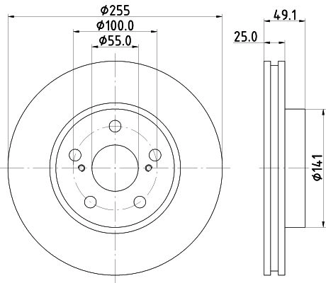 Тормозной диск MINTEX MDC1313 P KCY5PK 5028740763196 831490 изображение 0