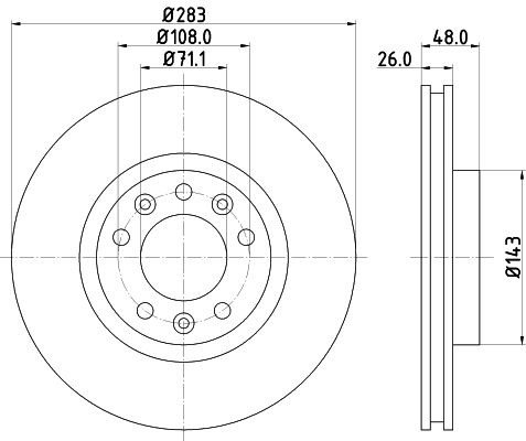 Тормозной диск MINTEX 1440288380 MDC2600C QY6 ES