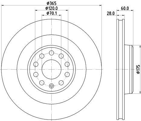 Тормозной диск MINTEX 1440288423 L 0TQHN MDC3029C