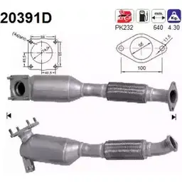 Катализатор AS 6VKWMGW T 9WM03 2281448 20391D изображение 0