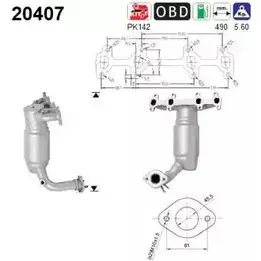Катализатор AS FQZZ8 2281459 YL8 I0R 20407