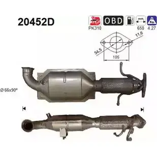 Катализатор AS 20452D J96B0 9 8P0XU 2281499