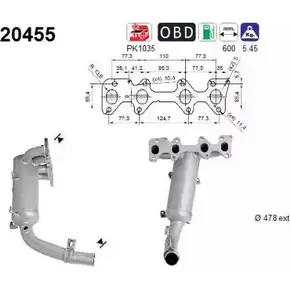 Катализатор AS WT4VQ DRU F7ZU 20455 2281501