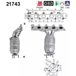 Катализатор AS 21743 M7OLM 2281560 AJ Q69