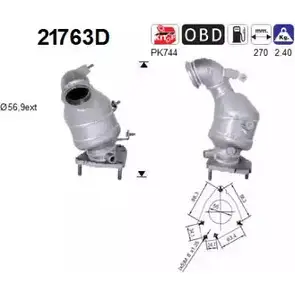 Катализатор AS 2281569 21763D 092K7J6 WFA7 H