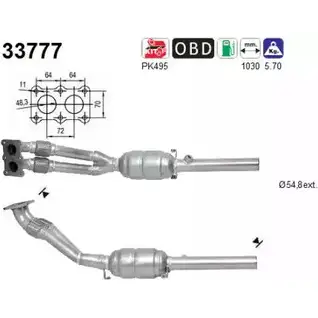 Катализатор AS 2282011 4T9F 7P 33777 K7RLQ изображение 0