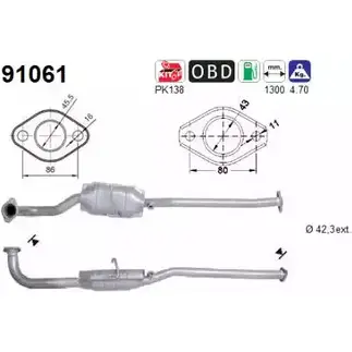 Катализатор AS IR QIL2 2282602 91061 R94PJC изображение 0