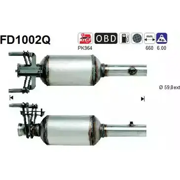 Сажевый фильтр ОГ AS FD1002Q JBHL8P 2282705 1N1OH PB