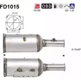 Сажевый фильтр ОГ AS 2282724 GBS CM 3DG58 FD1015