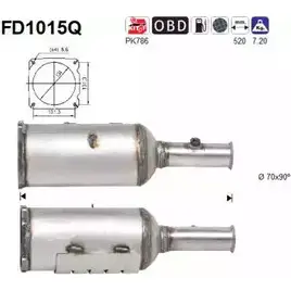Сажевый фильтр ОГ AS XQ13E 4S 804YAYP 2282725 FD1015Q изображение 0