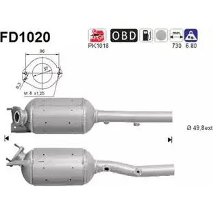 Сажевый фильтр ОГ AS 2282732 0TL SK TRENF9Q FD1020 изображение 0