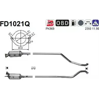 Сажевый фильтр ОГ AS 2282735 7HKXNE XQ 5WCLE FD1021Q