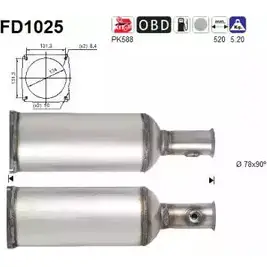 Сажевый фильтр ОГ AS 2282742 3QKKQX FD1025 TIW HKKD изображение 0