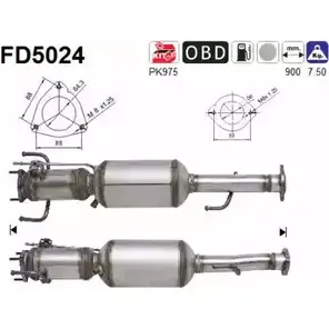 Сажевый фильтр ОГ AS FD5024 2282825 Z8ZI KC JHX84