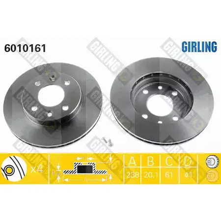 Тормозной диск GIRLING 9YAVFP 7 3322937454266 2289778 6010161