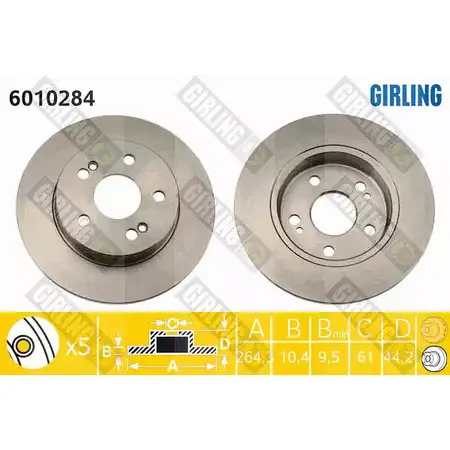 Тормозной диск GIRLING 2289789 YO KZNN 3322937454525 6010284