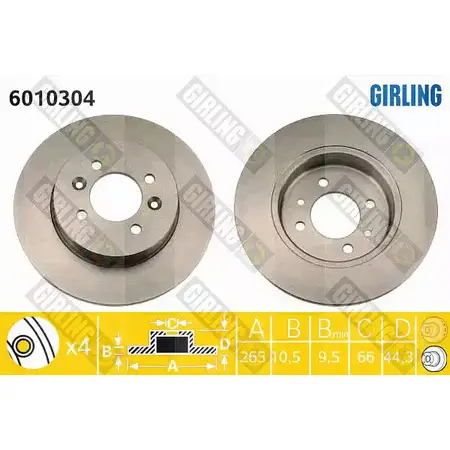 Тормозной диск GIRLING 2289791 5 CCDC9I 3322937453825 6010304