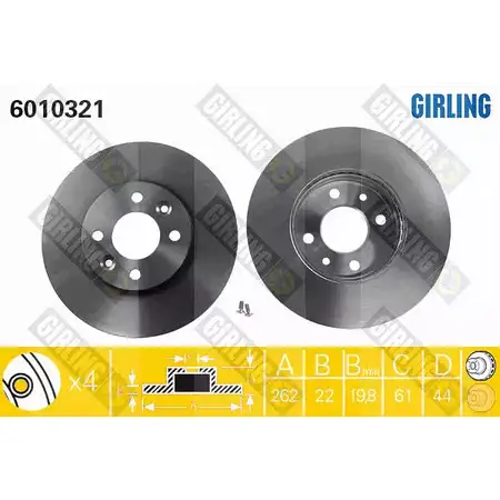 Тормозной диск GIRLING 3322937453375 J 9YZN 2289793 6010321