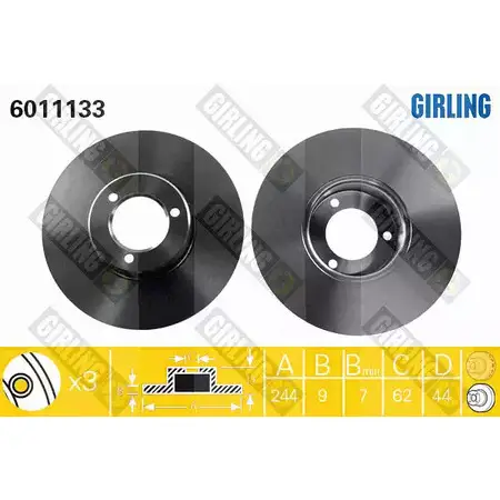 Тормозной диск GIRLING U VG5R0 6011133 3322937454280 2289799 изображение 0