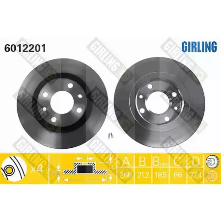 Тормозной диск GIRLING RBW5 XZ 6012201 2289815 3322937453214 изображение 0
