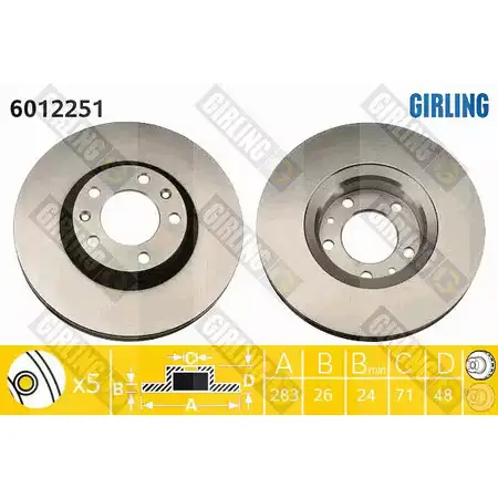 Тормозной диск GIRLING 20HEZ Q 6012251 2289820 3322937454143