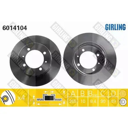 Тормозной диск GIRLING 6014104 2289825 6 OSSM 3322937454129