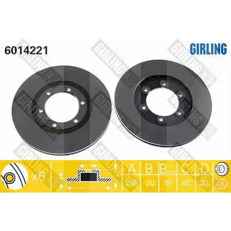 Тормозной диск GIRLING 6014221 2289828 3322937453313 D 3GQ5YU