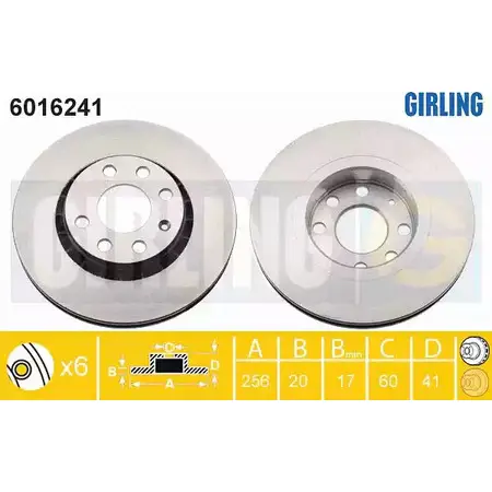 Тормозной диск GIRLING 2289897 3322937455539 F 4Y5TXY 6016241