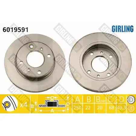 Тормозной диск GIRLING JWR WDNG 2290006 6019591 3322937456734