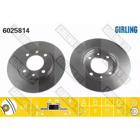 Тормозной диск GIRLING 6025814 2290049 3322937457038 WQ UXQ