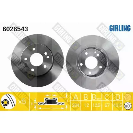 Тормозной диск GIRLING 2290098 3322937456406 8ENNH Q 6026543