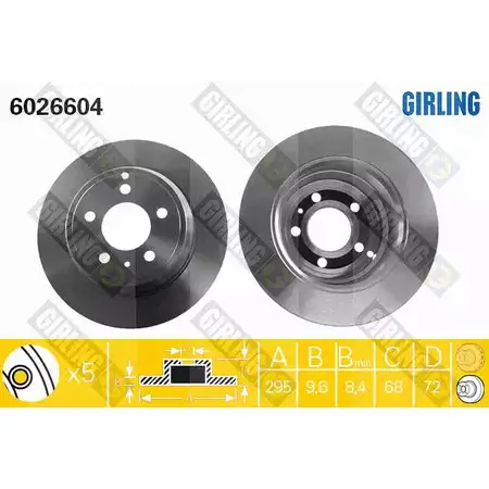 Тормозной диск GIRLING 49O3 AMK 6026604 3322937456260 2290101