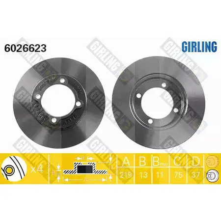 Тормозной диск GIRLING 2290102 M O6IF 6026623 3322937457090 изображение 0