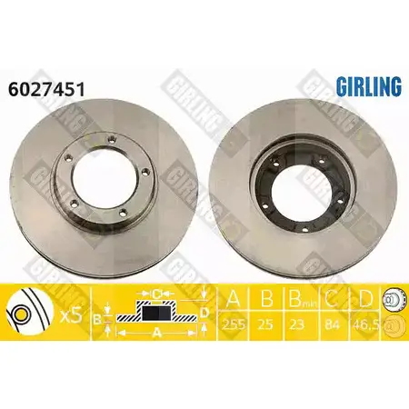 Тормозной диск GIRLING C A0RG 2290148 3322937459841 6027451