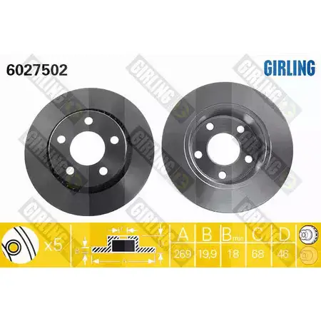 Тормозной диск GIRLING 6027502 3322937459643 IK CF0 2290151
